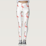 Trendy flamingo kerstrender leggings<br><div class="desc">Fun leggins met een roze flamingo die het Rudolph Red nose reinherder patroon uitkleedt.</div>