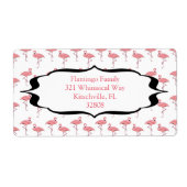 Trendy Flamingo Patroon Etiket (Voorkant)