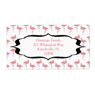 Trendy Flamingo patroon Etiket