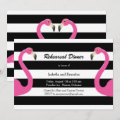 Trendy Flamingo Rehearsal Dinner Invitation Kaart (Voorkant / Achterkant)