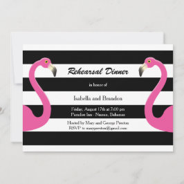Trendy Flamingo Rehearsal Dinner Invitation Kaart