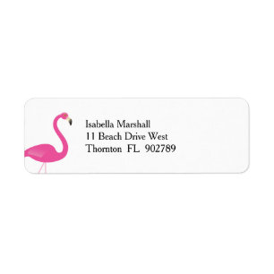 Trendy Flamingo retour adreslabel Etiket