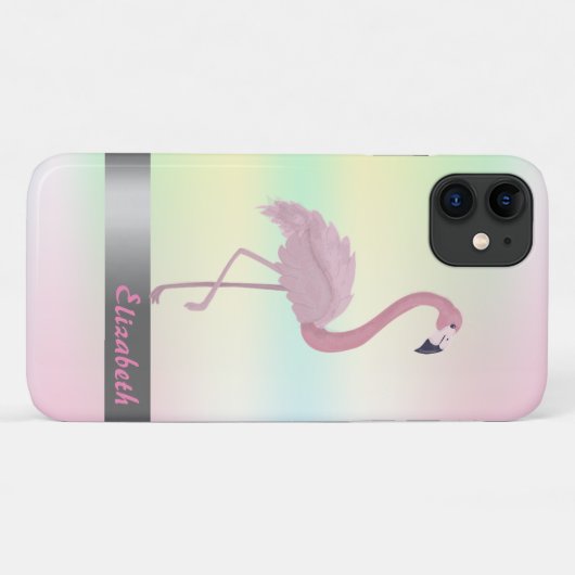 Trendy Flamingos Holographic Iridescent Case-Mate iPhone Case (Achterkant (horizontaal))