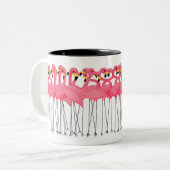 Trendy Flamingos Tweekleurige Koffiemok (Voorkant links)