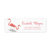 Trendy Flamingos, White Address Label (Voorkant)