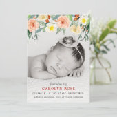 Trendy Floral Blooms Fotoaankondiging Aankondiging (Staand voorkant)