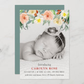Trendy Floral Blooms Fotoaankondiging Aankondiging (Voorkant / Achterkant)