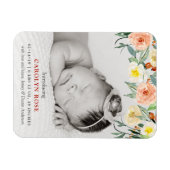 Trendy Floral Blooms Fotoaankondiging Magneet (Horizontaal)