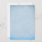 Trendy Floral Blue en Red Wedding Invitations Kaart (Achterkant)