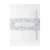 Trendy Floral Blue & White Custom Wedding Uitnodigingen Wikkel (Voorkant Voorbeeld)