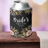 Trendy Floral Bride Squad Custom Wedding Date Blikjeskoeler