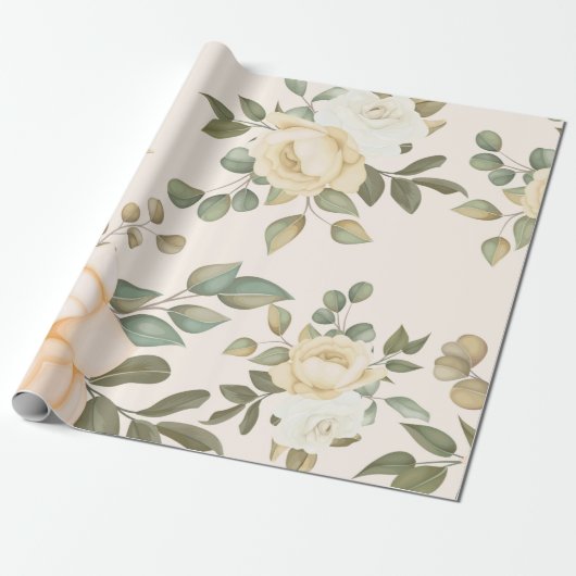 trendy floral cadeaupapier (Uitgerold)