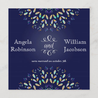 Trendy Floral Chalkboard Post Wedding Invitation Kaart