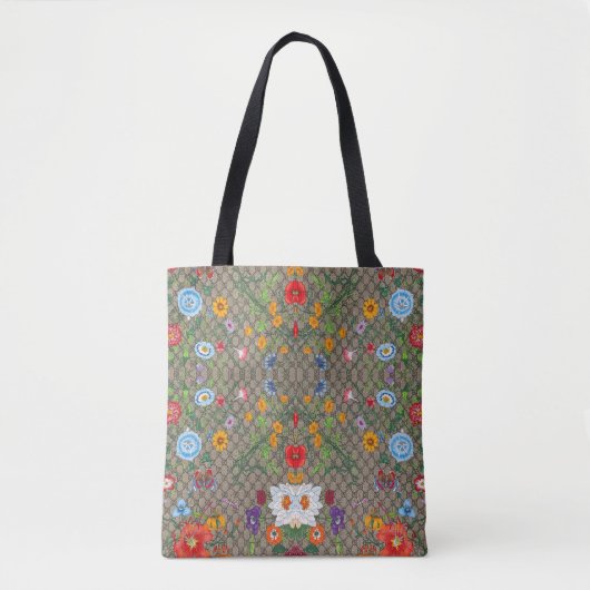 Trendy floral chic tote bag (Voorkant)