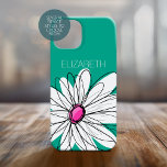 Trendy Floral Daisy Illustration - Pink and Green iPhone 15 Case<br><div class="desc">Een zand en griezelig stuk van hipster. Je kunt een naam,  een monogram of een andere aangepaste tekst toevoegen. Als u de kunst rond moet bewegen,  klik op de aanpassingsknoop om veranderingen aan te brengen.</div>
