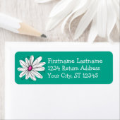 Trendy Floral Daisy Illustration - Pink and Green Etiket (Insitu)