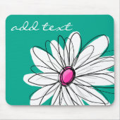 Trendy Floral Daisy Illustration - Pink and Green Muismat (Voorkant)
