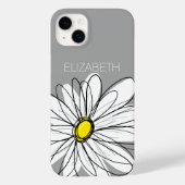 Trendy Floral Daisy met grijze gele douanenaam Case-Mate iPhone Case (Achterkant)