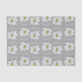 Trendy Floral Daisy met grijze gele douanenaam Tissuepapier (Voorkant)
