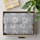 Trendy Floral Daisy met grijze gele douanenaam Tissuepapier (Geschenk)
