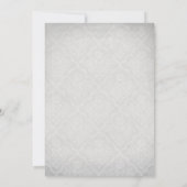 Trendy Floral Damask Wedding Invitations Kaart (Achterkant)