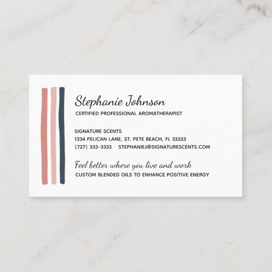 Trendy Floral Essential Oils Aromatherapie Visitekaartje (Achterkant)