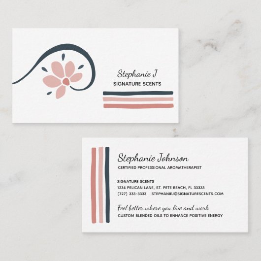 Trendy Floral Essential Oils Aromatherapie Visitekaartje (Voorkant / Achterkant)