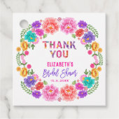 Trendy Floral Fiesta Mexicaans Vrijgezellenfeest Bedankjes Labels (Voorkant)