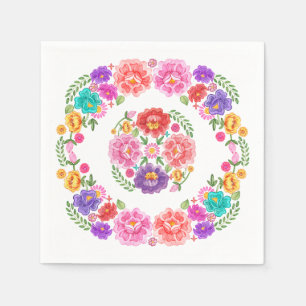 Trendy Floral Fiesta Pattern Mexican Senorita Servet