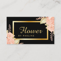 Trendy Floral Gold Foil Visitekaartje