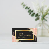 Trendy Floral Gold Foil Visitekaartje (Staand voorkant)