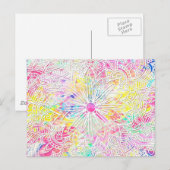  trendy floral hand getekend henna patroon briefkaart (Voorkant / Achterkant)