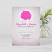 Trendy Floral Hot Pink Wedding Invitations Kaart (Staand voorkant)
