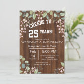 Trendy Floral Jubileum Kaart (Staand voorkant)