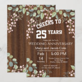 Trendy Floral Jubileum Kaart (Voorkant / Achterkant)