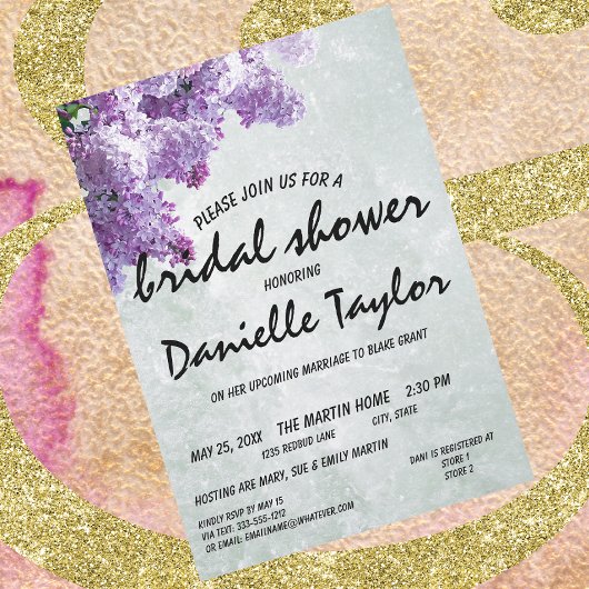 Trendy Floral Lila Bloom Vrijgezellenfeest Kaart