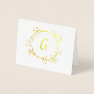 Trendy Floral Monogram Folie Kaarten