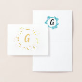 Trendy Floral Monogram Folie Kaarten (Display)