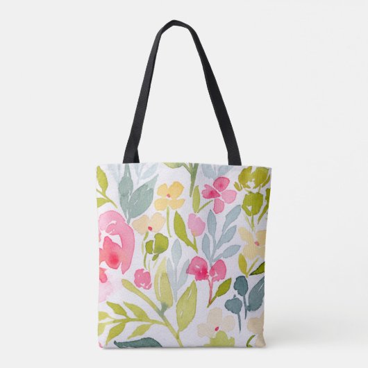 Trendy Floral Monogram Tote Bag (Achterkant)