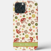 Trendy Floral Mushroom Pattern  naam Case-Mate iPhone Case (Achterkant)