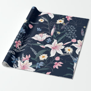 Trendy Floral patroon in de vele soorten bloemen. Cadeaupapier