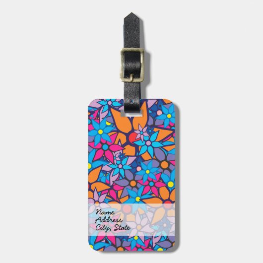 Trendy Floral Pattern #2 Bagagelabel (Voorkant verticaal)