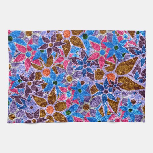 Trendy Floral Pattern  #3 Theedoek (Horizontaal)