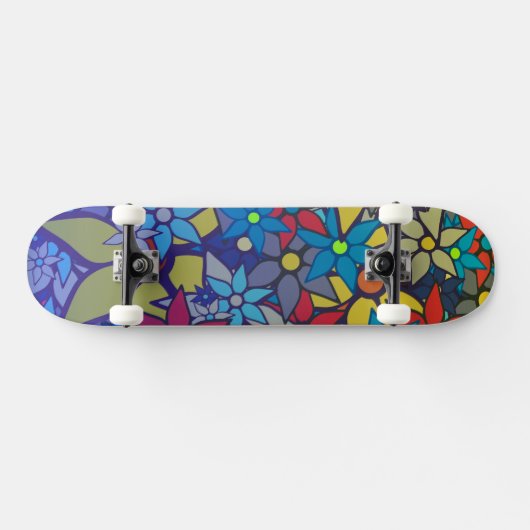 Trendy Floral Pattern #8 Skateboard (Horizontaal)