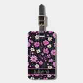 Trendy Floral Pattern Bagagelabel (Voorkant verticaal)