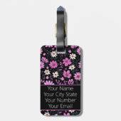 Trendy Floral Pattern Bagagelabel (Achterkant verticaal)