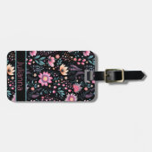 Trendy Floral Pattern Bagagelabel (Voorkant horizontaal)