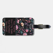 Trendy Floral Pattern Bagagelabel (Achterkant horizontaal)