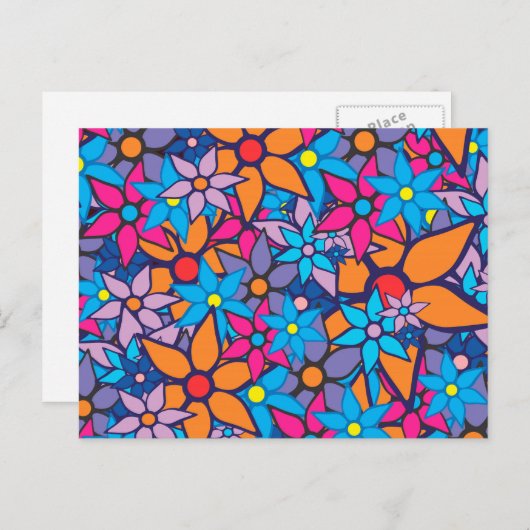 Trendy Floral Pattern Briefkaart (Voorkant / Achterkant)