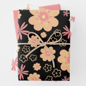 Trendy Floral Pattern en Sweet Plain Pink Inpakpapier Vel (In situ)